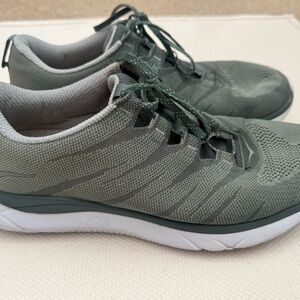 Hoka Green and White Athletic Shoes with Breathable Mesh